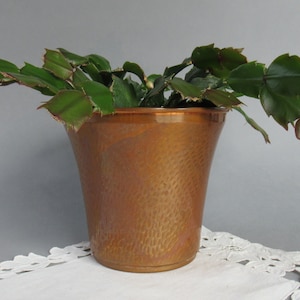 Vintage Copper Planter Hammered Tooled Copper Scandinavian Design