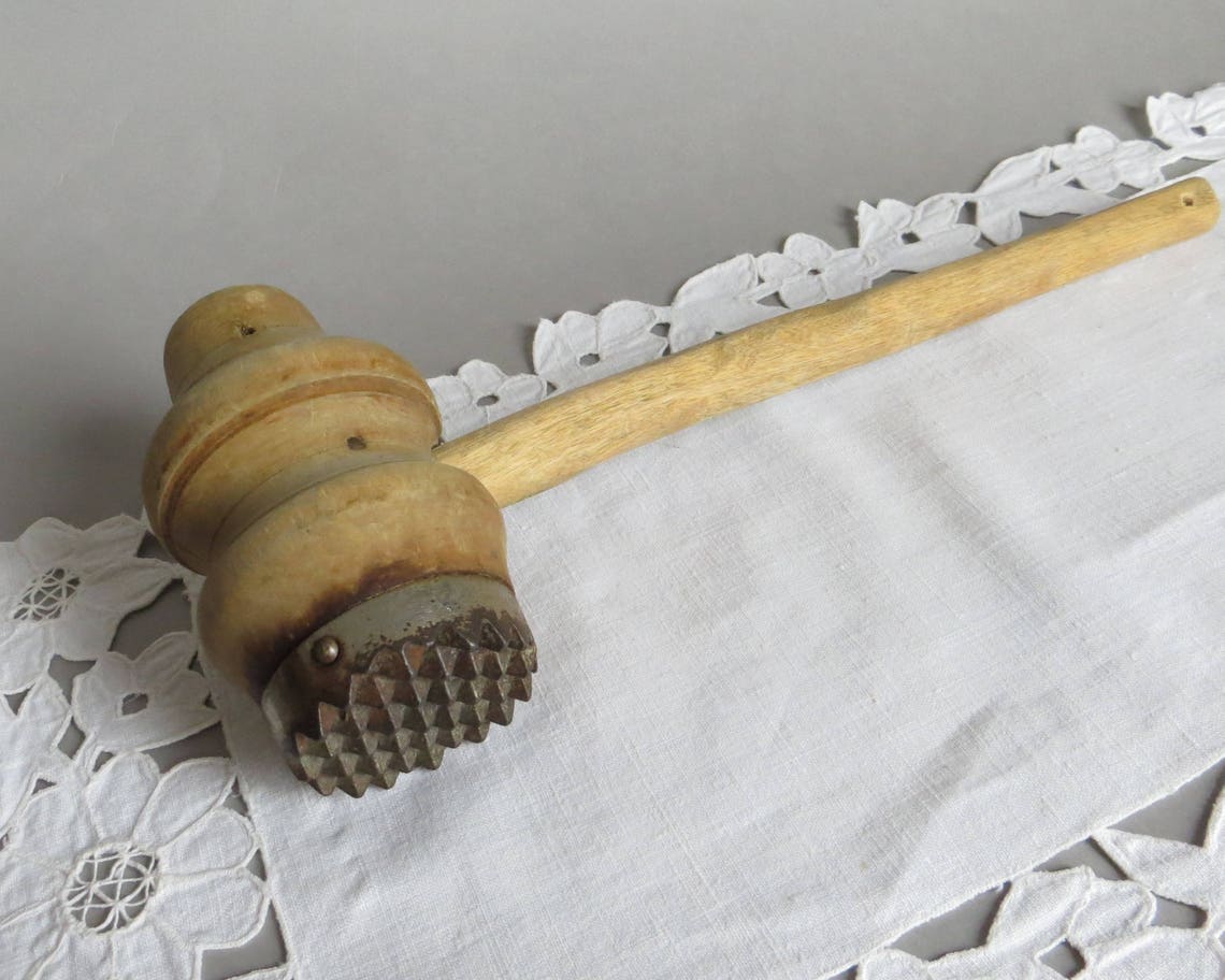 Antique Meat Mallet Wooden Meat Hammer Wood Meat Hammer Wooden Etsy