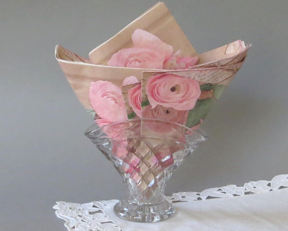 Vintage Glass Napkin Holder Crystal Napkin Holder Glass Table Etsy