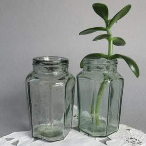 Vintage Apothecary Jar Set of 2 Bottle Glass Medicine Jar Empty Craft Bottle Chemistry Bottle Jar Vintage Pharmacy Bottle