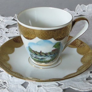 KPM Krister Germany Coffee set Vintage Hand Painted Porcelain Cup and Saucer Espresso Set