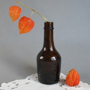 Vintage Brown Glass Bottle Decorative Bottle Brown Vase Collectible Glass