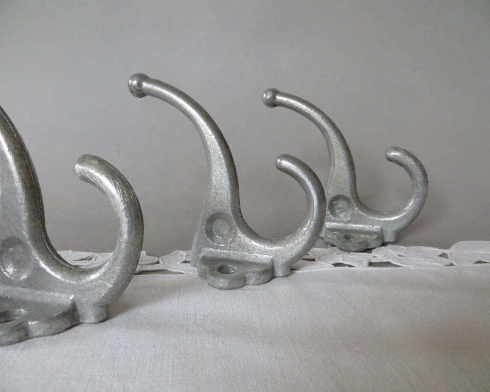 Vintage Industrial Hooks Aluminum Hanging Hooks Vintage Etsy