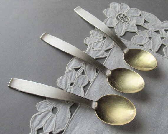 ヴィンテージ ゴールド ティースプーン 3本セット 金メッキ スプーン