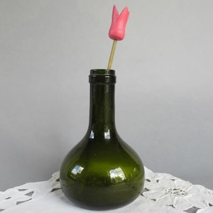 Antique LEGOUEY & DELBERGUE Liqueur Bottle 1800s Paris Green Glass Bottle Decorative Bottle Collectible Glass