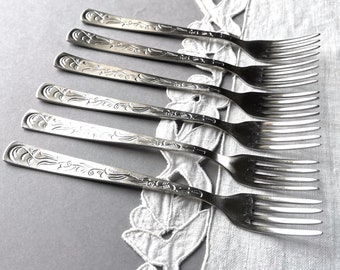 Vintage Dessert Forks Kids Fork Cake Forks Stainless Steel Set of 6 Child Fork Vintage Flatware Cutlery