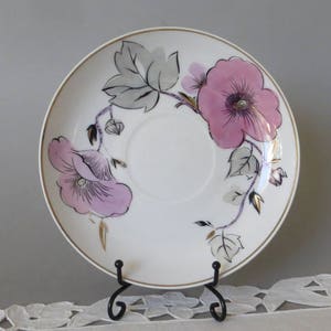 Vintage Lomonosov Unterteller Rosa LFZ Kaffee Set Tee Set Floral Porzellan Teller Weiß Rosa Grau Gold