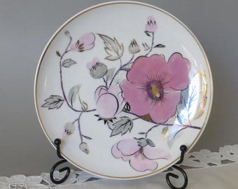Vintage Lomonosov Plate Pink LFZ Coffee Set Tea Set Cake Plate Dessert Plate Floral Porcelain White Pink Gray Gold