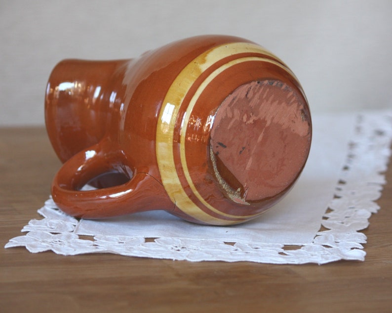 Vintage Milk Jug Pottery Pitcher Kitchen Utensil Holder Etsy