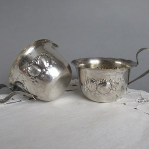 Vintage Creamer with Berries Silver Plated PRIMA NS Augsburger Pitcher Swedish Scandinavian Home Decor