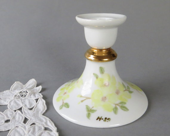 ヴィンテージ磁器キャンドルホルダー 花柄イースターキャンドル