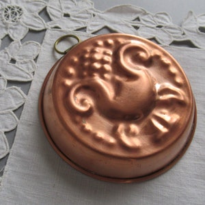 Copper Mold Jello Mold Baking Mold Cake Pan Vintage Farmhouse Kitchen Wall Decor Old Dutch Design Copper Kitchenware