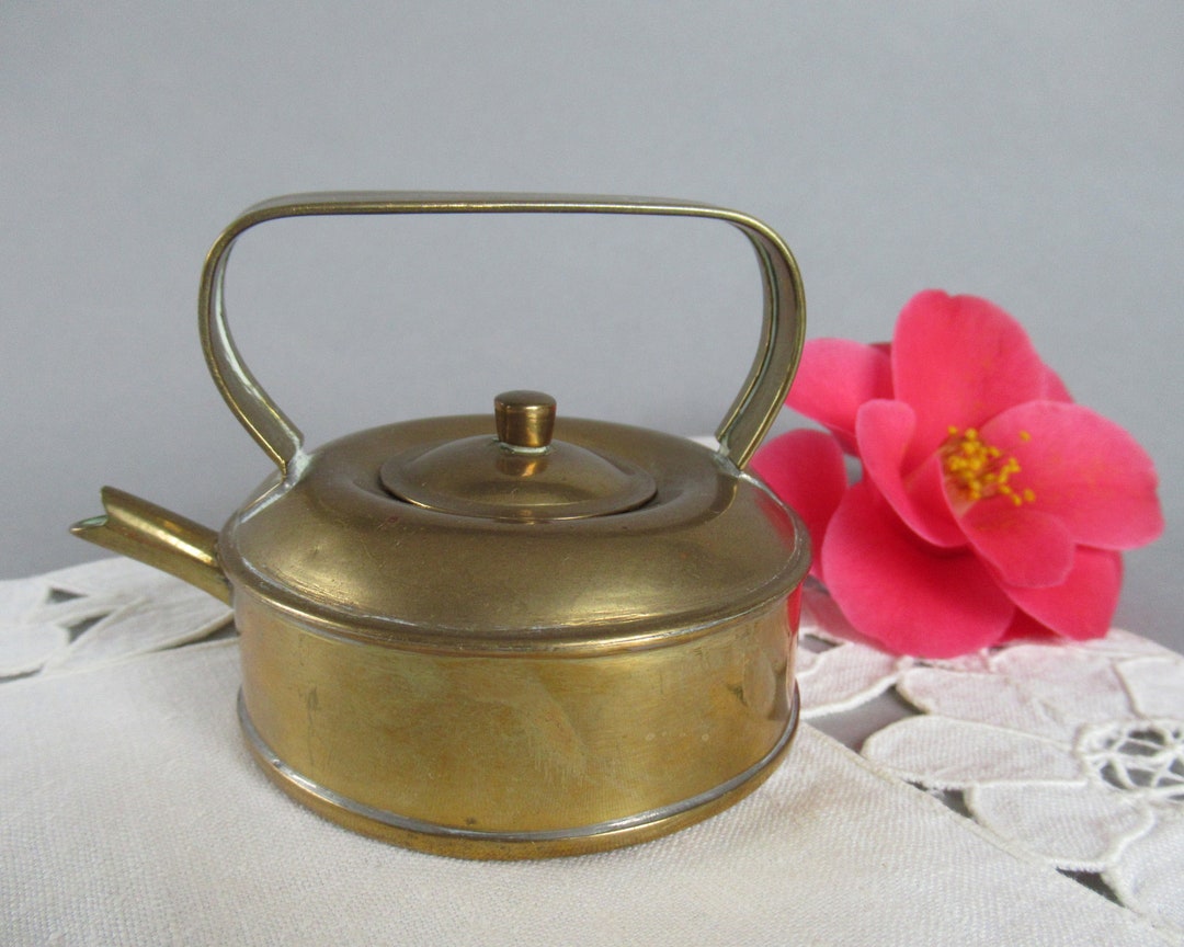 Vintage Brass Teapot Dollhouse Brass Kettle Miniature Tea Pot With Lid