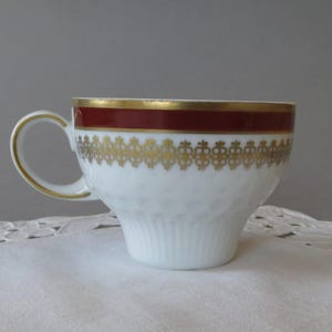 Vintage Kahla Tea Cup Germany Porcelain Teacup Coffee Cup White Gold Brown Sammeltasse Kahla Thuringia