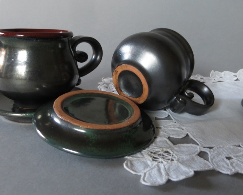 Vintage Ceramic Coffee Set Cups and Saucers Pottery Coffee Set - Etsy