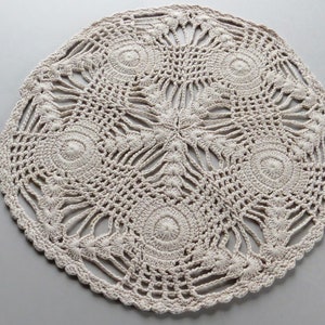 Vintage Crochet Doily Cream Doilies Ecru Vintage Doilies Hand Crocheted Doily Floral Cotton Doilies Lace Doilies Vintage Linens
