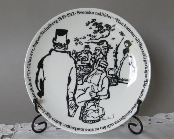 Vintage Gustavsberg Wall Plate, Swedish Meals, 1975 August