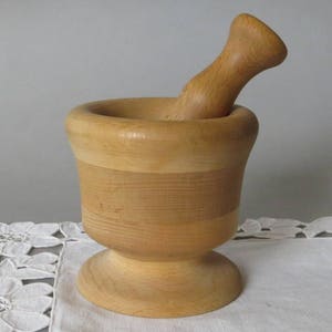 Vintage Wooden Mortar and Pestle Herb Grinder Vintage Kitchen