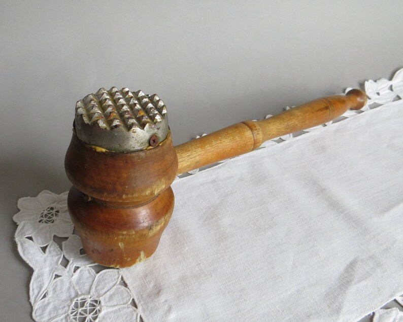 Antique Meat Mallet Wood Meat Hammer Wooden Mallet Steak Hammer Kitchen Tool