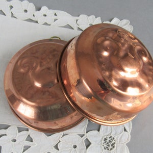 Vintage Copper Crab Jello Molds Set of 2, Old Dutch Baking Pan Kitchen Decor #2