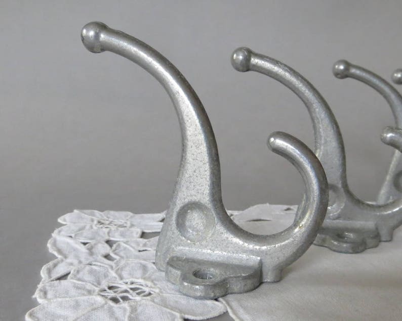 Vintage Industrial Hooks Aluminum Hanging Hooks Vintage Etsy