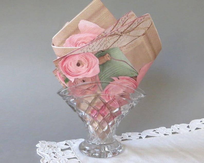 Vintage Glass Napkin Holder Crystal Napkin Holder Glass Table Etsy