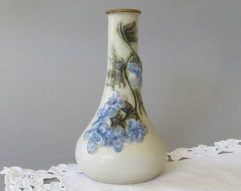 Vintage keramische vaas AIMO Design vaas Danmark Scandinavisch design Deens steengoed bloemenvaas aardewerk vaas beige blauw groen