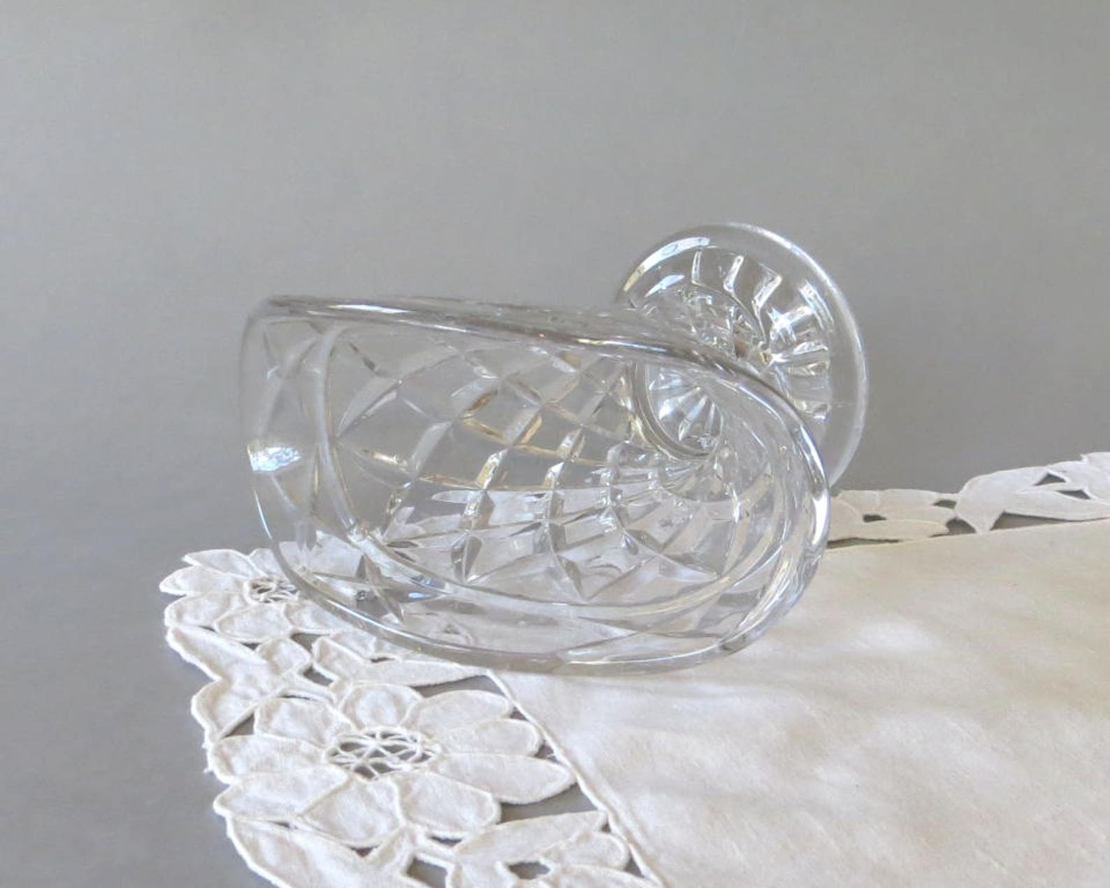 Vintage Glass Napkin Holder Crystal Napkin Holder Glass Table Etsy