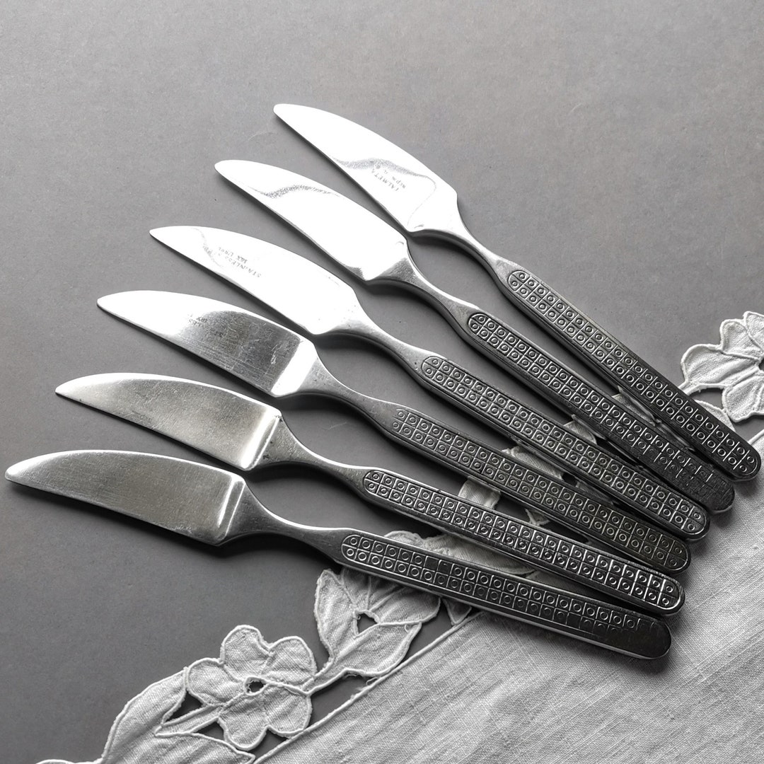 Vintage Knives Stainless Steel Knives Polka Dot Set of 6 Knife Cutlery ...
