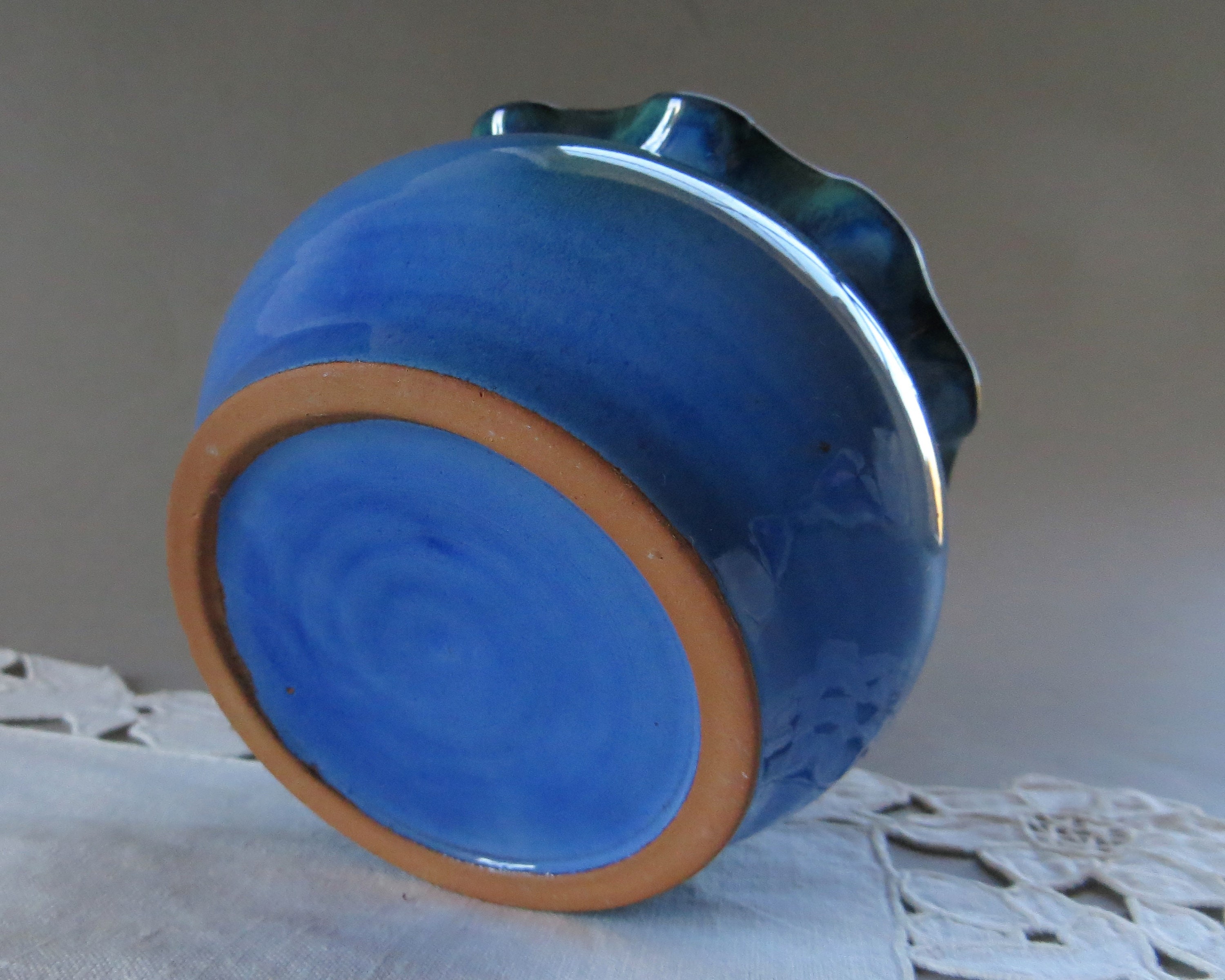 Vintage Blue Vase Ceramic Vase Pottery Vase Flower Vase Blue Etsy