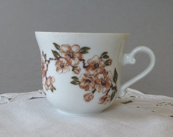 Tazza da caffè vintage Winterling Schwarzenbach Bavaria Germania Tazza da caffè in porcellana Tazza da tè marrone floreale