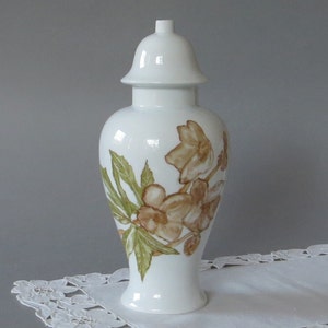 Vintage Porcelain Lamp Base Hand Painted Porcelain Lamp Table Lamp Desk Lamp Retro Light Base Floral Lamp White Brown Lamp Foot