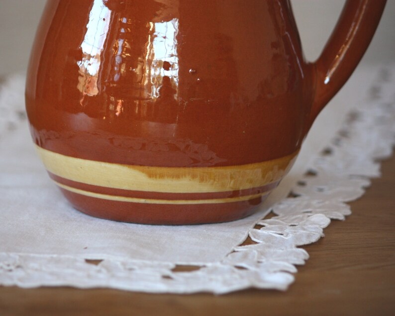 Vintage Milk Jug Pottery Pitcher Kitchen Utensil Holder Etsy
