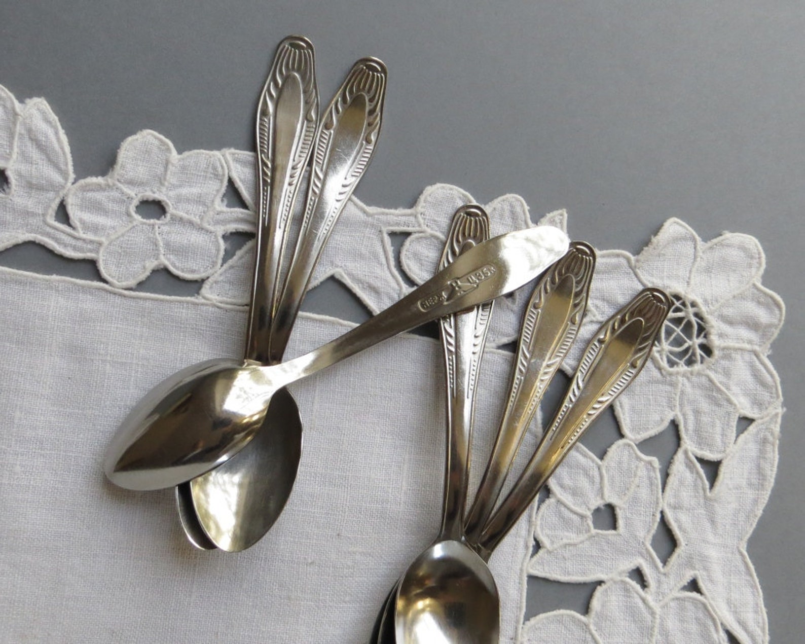 Vintage Coffee Spoons Stainless Steel Coffee Spoon Set of 6 Etsy