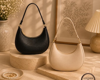 Minimalistyczna torebka na ramię w kształcie półksiężyca dla kobiet, torba hobo ze skóry PU w stylu francuskim, koreańska torebka pod pachę, torebka Dumpling, codzienna torba na co dzień