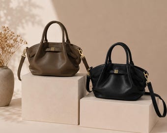 Oryginalna skórzana torebka typu „pierogi” dla kobiet, designerska torebka na ramię, luźna torebka typu tote, minimalistyczna, swobodna, luksusowa torba