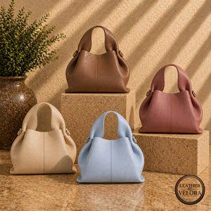 Split Grain Cowhide Cloud Bag, Dumpling Crossbody Bag, Structured Shoulder Handbag, Minimalist Niche Style Purse for Women