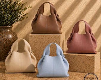 Torebka Cloud z licowej skóry bydlęcej, torebka typu „dumpling crossbody”, torebka na ramię o strukturalnym kształcie, minimalistyczna torebka w stylu niszowym dla kobiet