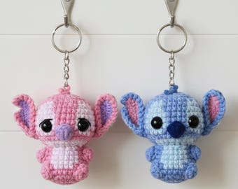 Stitch Keychain Crochet Pattern | Amigurumi Stitch & Angel Keychain (PDF File)