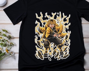 T-shirt Zenitsu inspiré de la série animée à succès « Demon Slayer »