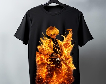 Zenitsu Anime T-Shirt, Demon Slayer Inspired, Thunder Swordsman Graphic