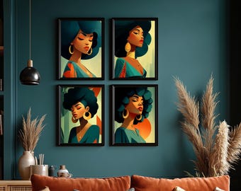 African Wall Art Set | Boho Afro Prints | Gallery Wall Bundle | Digital Download