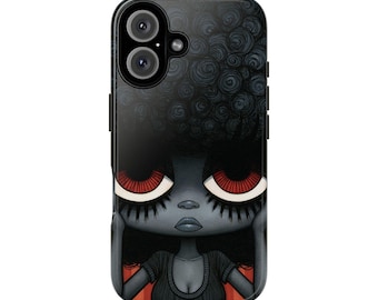 Big Eyed Goth Girl phone case | iPhone case, creepy dark art