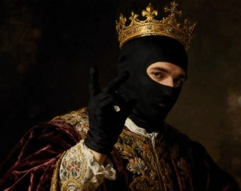 Dark Academia Wall Art | The Outlaw King | Baroque Modern Portrait Print | Digital Download