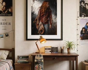 Moody Wall Art Print | The Runner Cinematic Portrait | Dark Street Decor | Digital Download