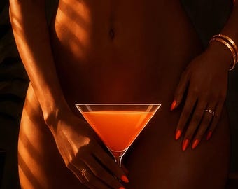 After Hours Black Woman Wall Art, Sensual Cocktail Print, Dark Feminine Digital Download
