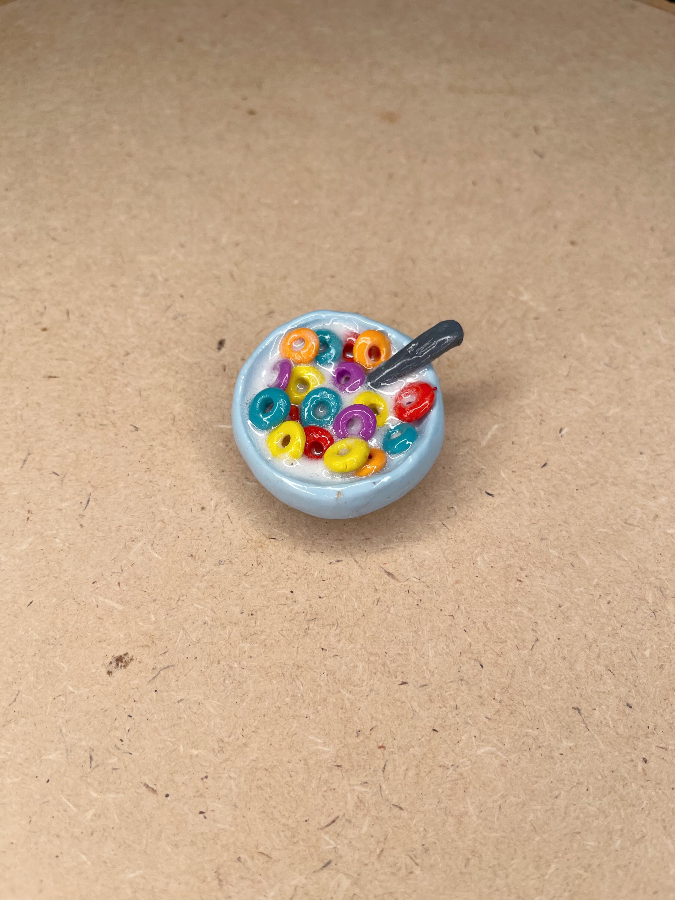 Mini Froot Loops Cereal Bowl – Polymer Clay Mini Food Magnet, Fake ...