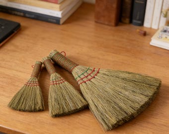 Natural Whisk Broom, Mini Straw Besom for Altar, Rustic Cottagecore Wall Decor, Witchy Gift