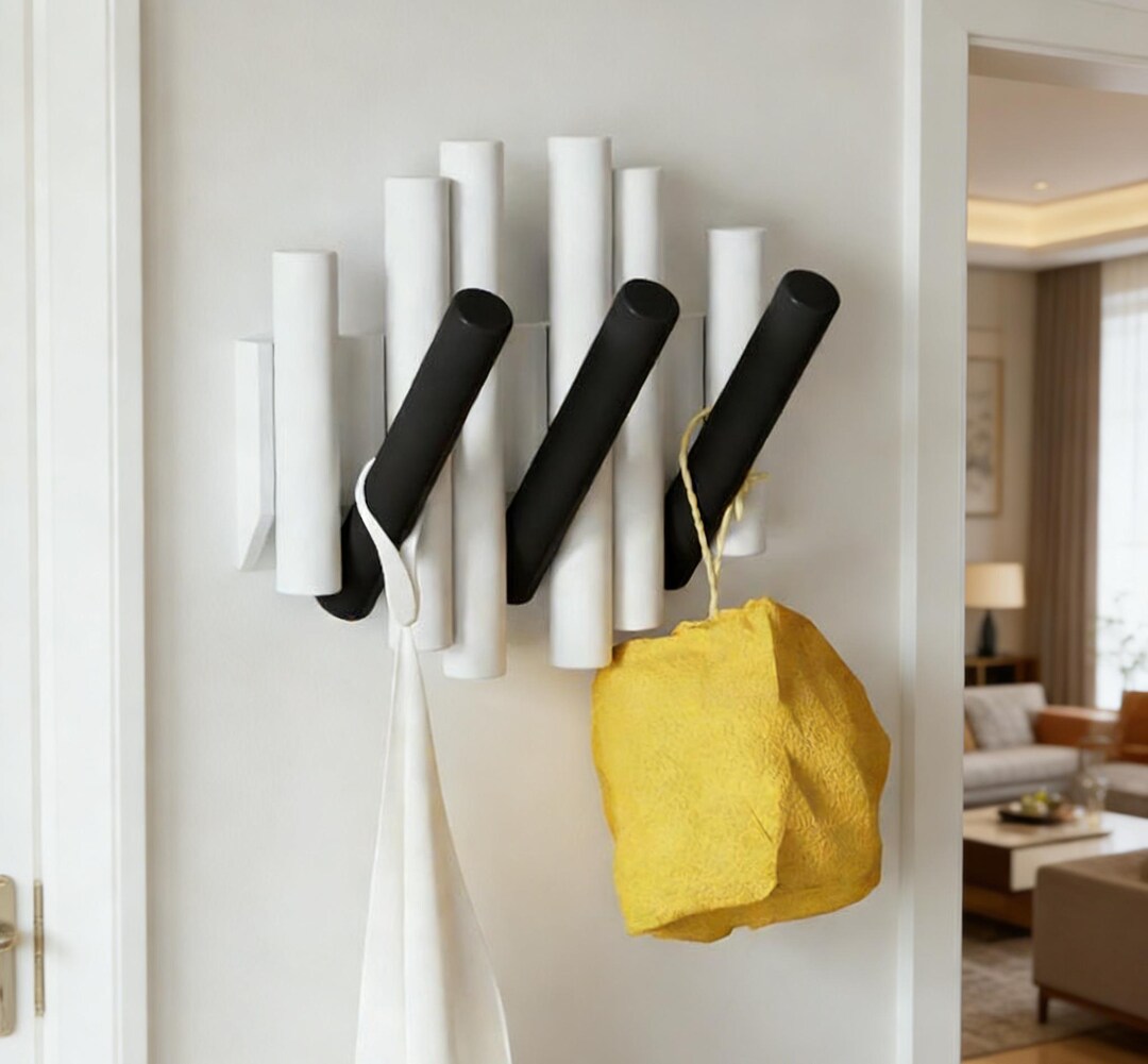 Piano Key Railing Musical Piano Key Wall Coat Rack - Folding Wooden Coat Rack ...