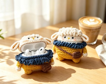 Handmade Crochet Earbuds Pouch,  AirPods Holder